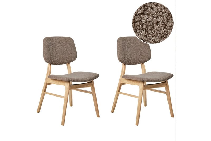 Matsalsstol Beliani Ella set om 2 Ljus Trä-Beige Taupe VALUE_MISSING_18306 - Møbler - Stoler & lenestoler - Spisestuestoler & kjøkkenstoler
