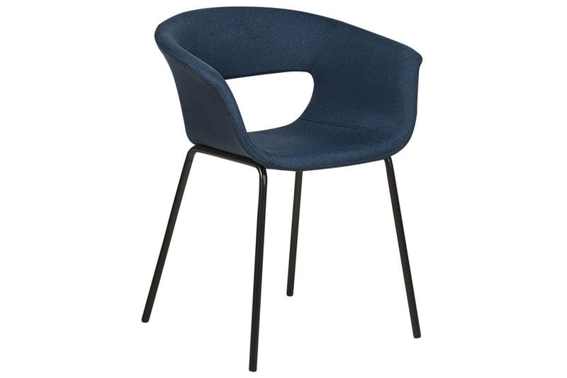 Matsalsstol Beliani Elma set om 2 Blå-Svart Dark blue - Møbler - Stoler & lenestoler - Spisestuestoler & kjøkkenstoler