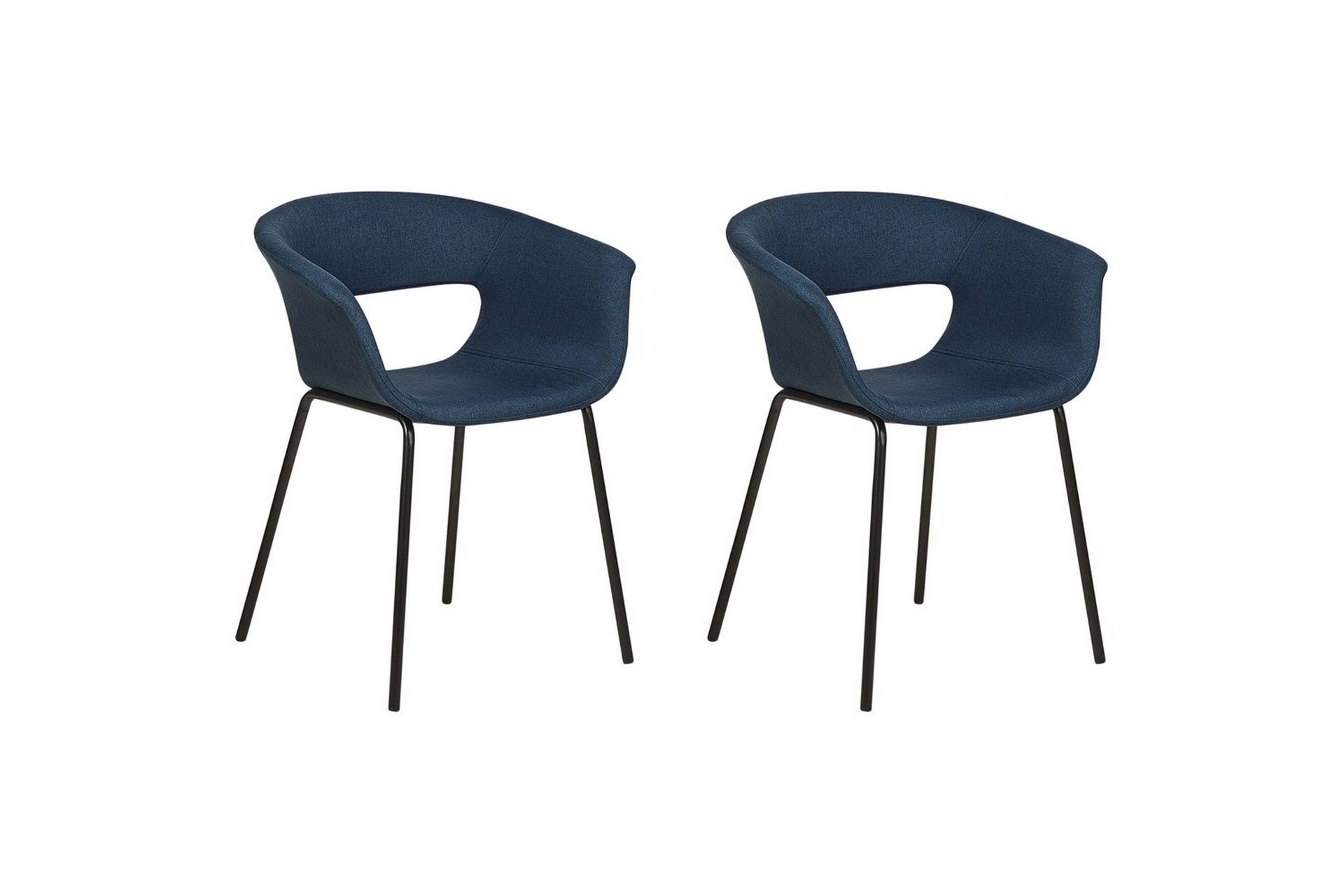 Matsalsstol Beliani Elma set om 2 Blå-Svart Dark blue -