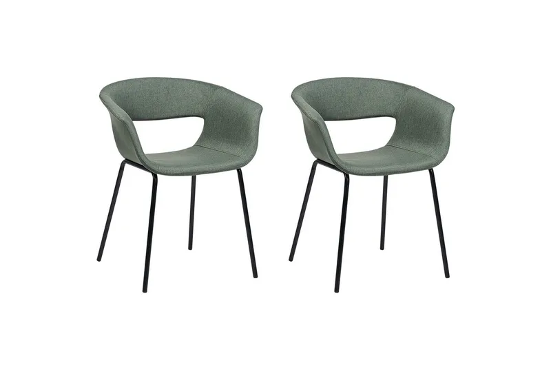 Matsalsstol Beliani Elma set om 2 Blå-Svart Dark green - Møbler - Stoler & lenestoler - Spisestuestoler & kjøkkenstoler