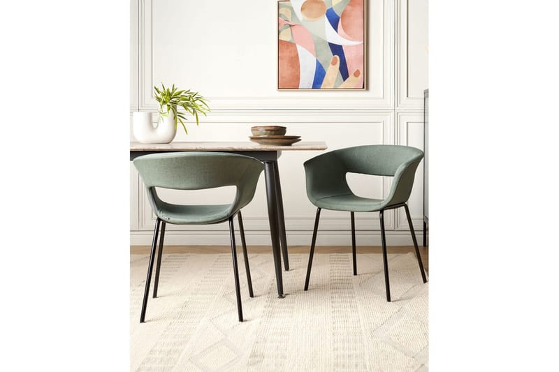 Matsalsstol Beliani Elma set om 2 Blå-Svart Dark green - Møbler - Stoler & lenestoler - Spisestuestoler & kjøkkenstoler