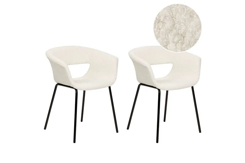 Matsalsstol Beliani Elma set om 2 Blå-Svart Off White - Møbler - Stoler & lenestoler - Spisestuestoler & kjøkkenstoler