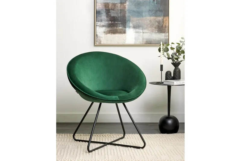 Matsalsstol Beliani Floby Ii Grön-Svart Emerald green - Møbler - Stoler & lenestoler - Spisestuestoler & kjøkkenstoler
