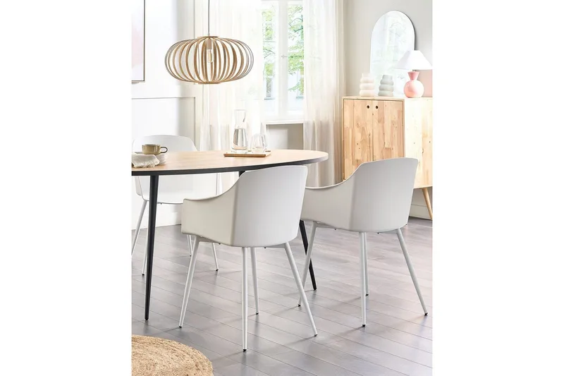 Matsalsstol Beliani Fonda set om 2 White - Møbler - Stoler & lenestoler - Spisestuestoler & kjøkkenstoler