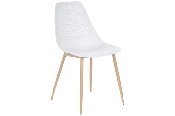 Matsalsstol Beliani Hazelton set om 4 Beige-Ljust Trä White - Møbler - Stoler & lenestoler - Spisestuestoler & kjøkkenstoler
