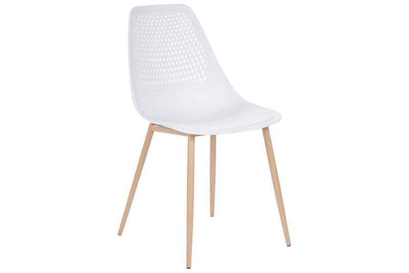 Matsalsstol Beliani Hazelton set om 4 Beige-Ljust Trä White - Møbler - Stoler & lenestoler - Spisestuestoler & kjøkkenstoler