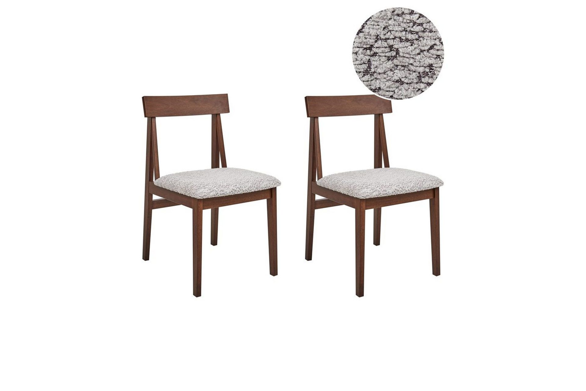 Matsalsstol Beliani Isle set om 2 Mörk Trä-Beige Dark wood VALUE_MISSING_1 -