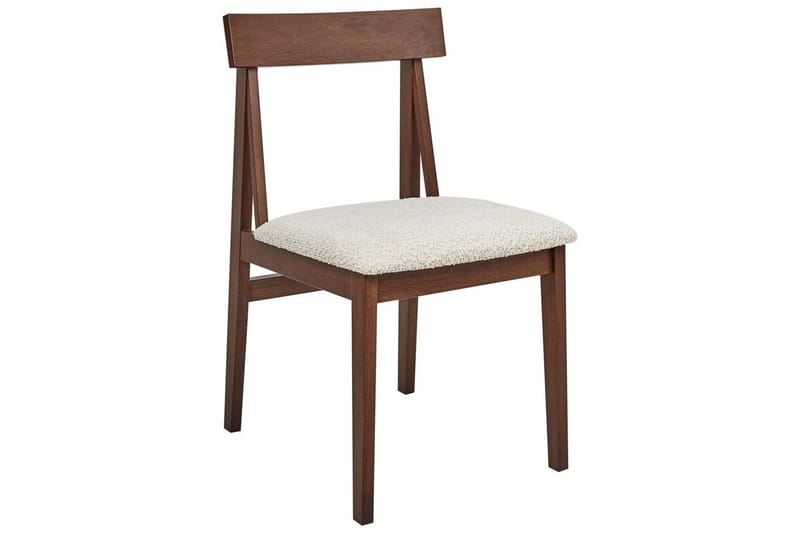 Matsalsstol Beliani Isle set om 2 Mörk Trä-Beige Dark wood VALUE_MISSING_2 - Møbler - Stoler & lenestoler - Spisestuestoler & kjøkkenstoler