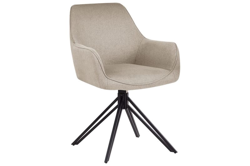 Matsalsstol Beliani Jodar set om 2 Beige-Svart Taupe - Møbler - Stoler & lenestoler - Spisestuestoler & kjøkkenstoler