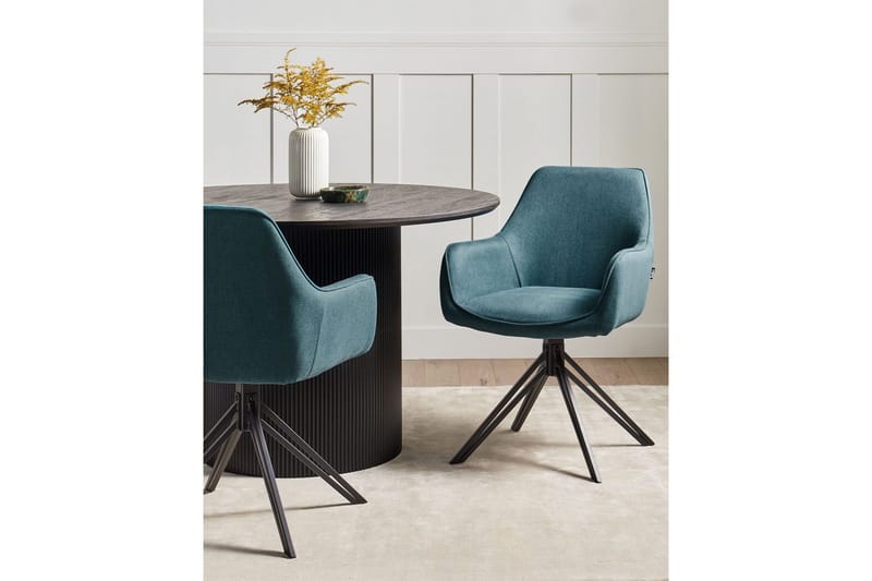 Matsalsstol Beliani Jodar set om 2 Beige-Svart Teal - Møbler - Stoler & lenestoler - Spisestuestoler & kjøkkenstoler