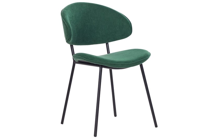 Matsalsstol Beliani Kiana set om 2 Beige Dark green - Møbler - Stoler & lenestoler - Spisestuestoler & kjøkkenstoler