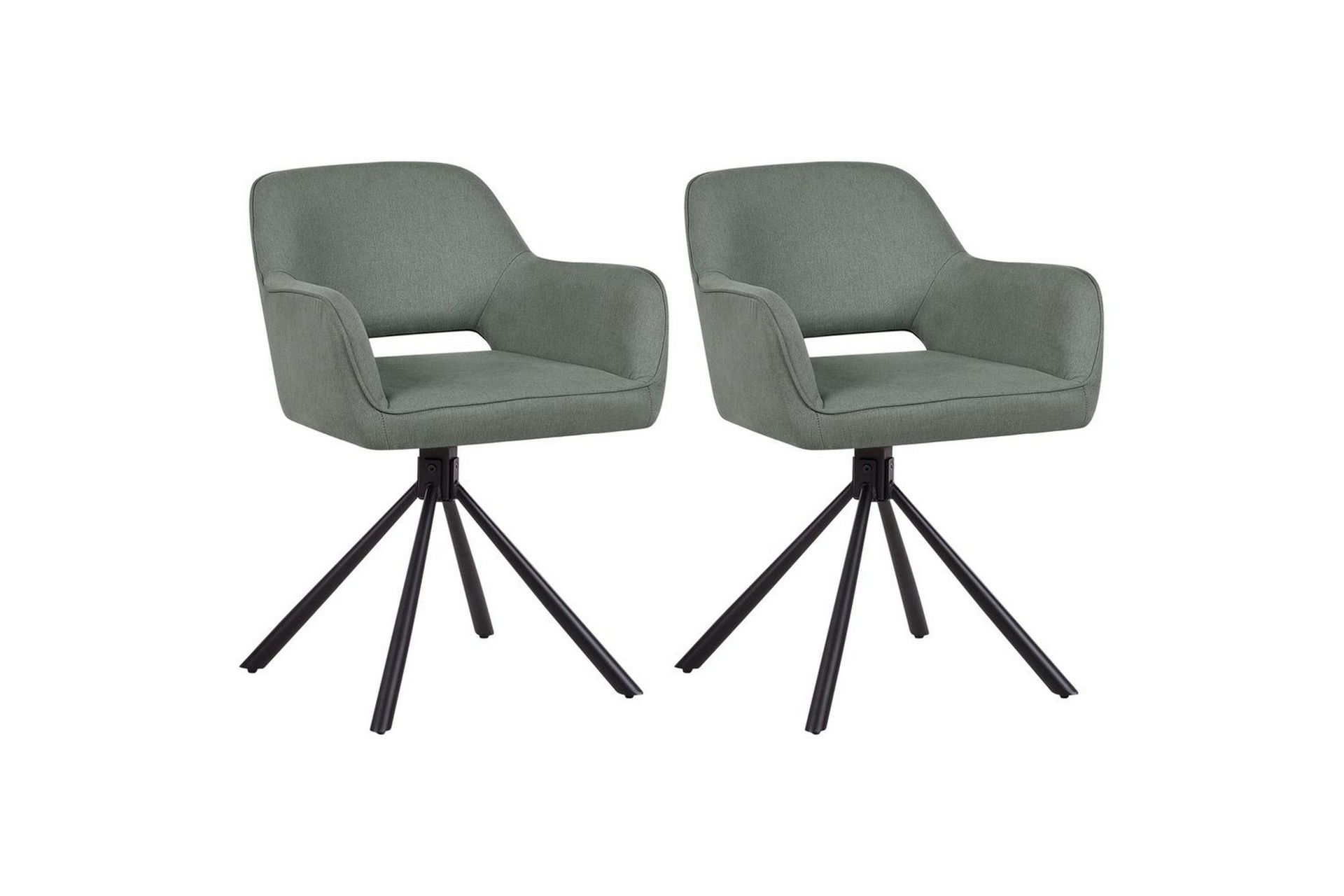 Matsalsstol Beliani Loures set om 2 Beige-Svart Dark green -