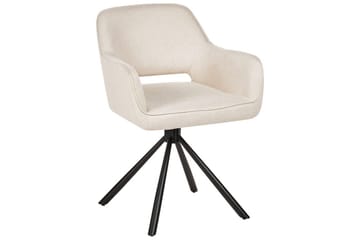 Matsalsstol Beliani Loures set om 2 Beige-Svart Ljusbeige - Møbler - Stoler & lenestoler - Spisestuestoler & kjøkkenstoler