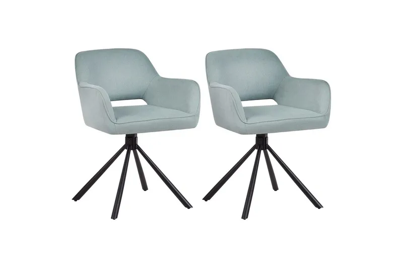 Matsalsstol Beliani Loures set om 2 Beige-Svart Mint Green - Møbler - Stoler & lenestoler - Spisestuestoler & kjøkkenstoler