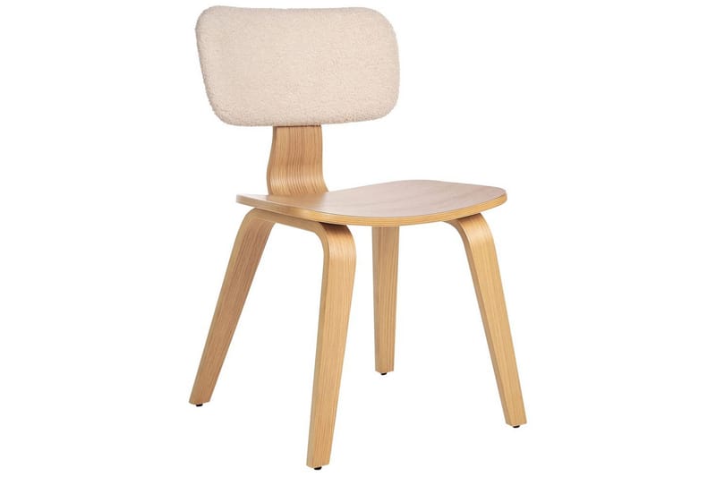 Matsalsstol Beliani Lucinda set om 2 Beige-Ljust Trä Ljusbeige VALUE_MISSING_1 - Møbler - Stoler & lenestoler - Spisestuestoler & kjøkkenstoler