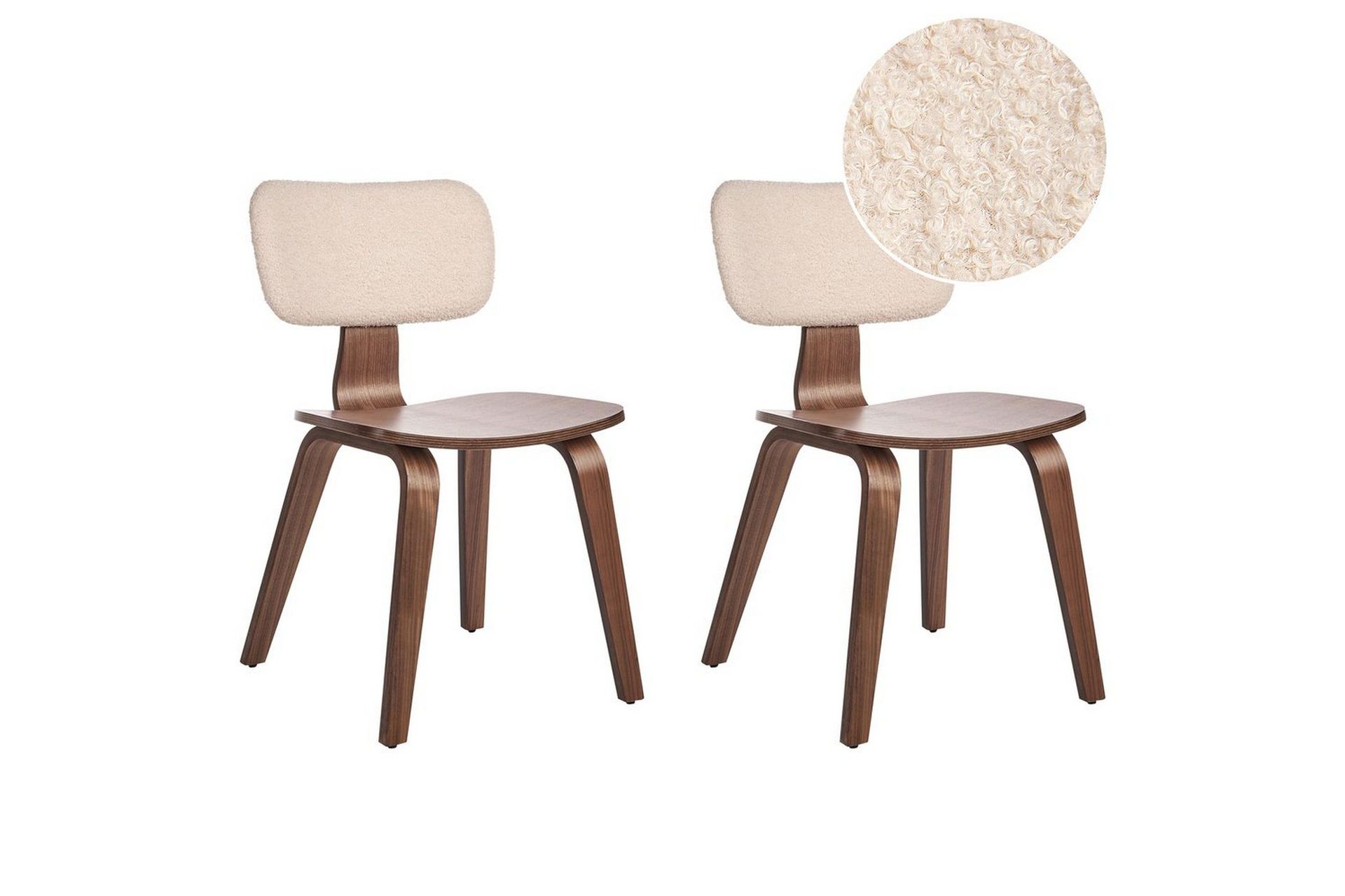 Matsalsstol Beliani Lucinda set om 2 Beige-Ljust Trä Ljusbeige VALUE_MISSING_2 -