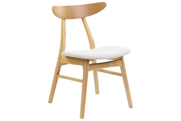Matsalsstol Beliani Lynn set om 2 Ljus Trä-Beige Light grey - Møbler - Stoler & lenestoler - Spisestuestoler & kjøkkenstoler