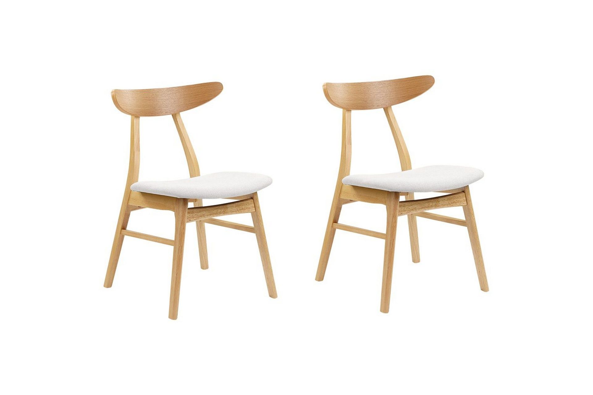 Matsalsstol Beliani Lynn set om 2 Ljus Trä-Beige Light grey -