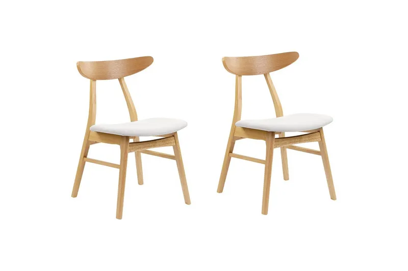 Matsalsstol Beliani Lynn set om 2 Ljus Trä-Beige Light grey, undefined