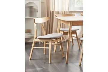 Matsalsstol Beliani Lynn set om 2 Ljus Trä-Beige Light grey - Møbler - Stoler & lenestoler - Spisestuestoler & kjøkkenstoler