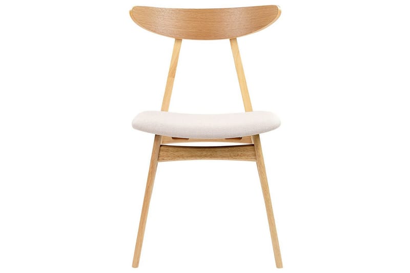 Matsalsstol Beliani Lynn set om 2 Ljus Trä-Beige Ljusbeige - Møbler - Stoler & lenestoler - Spisestuestoler & kjøkkenstoler