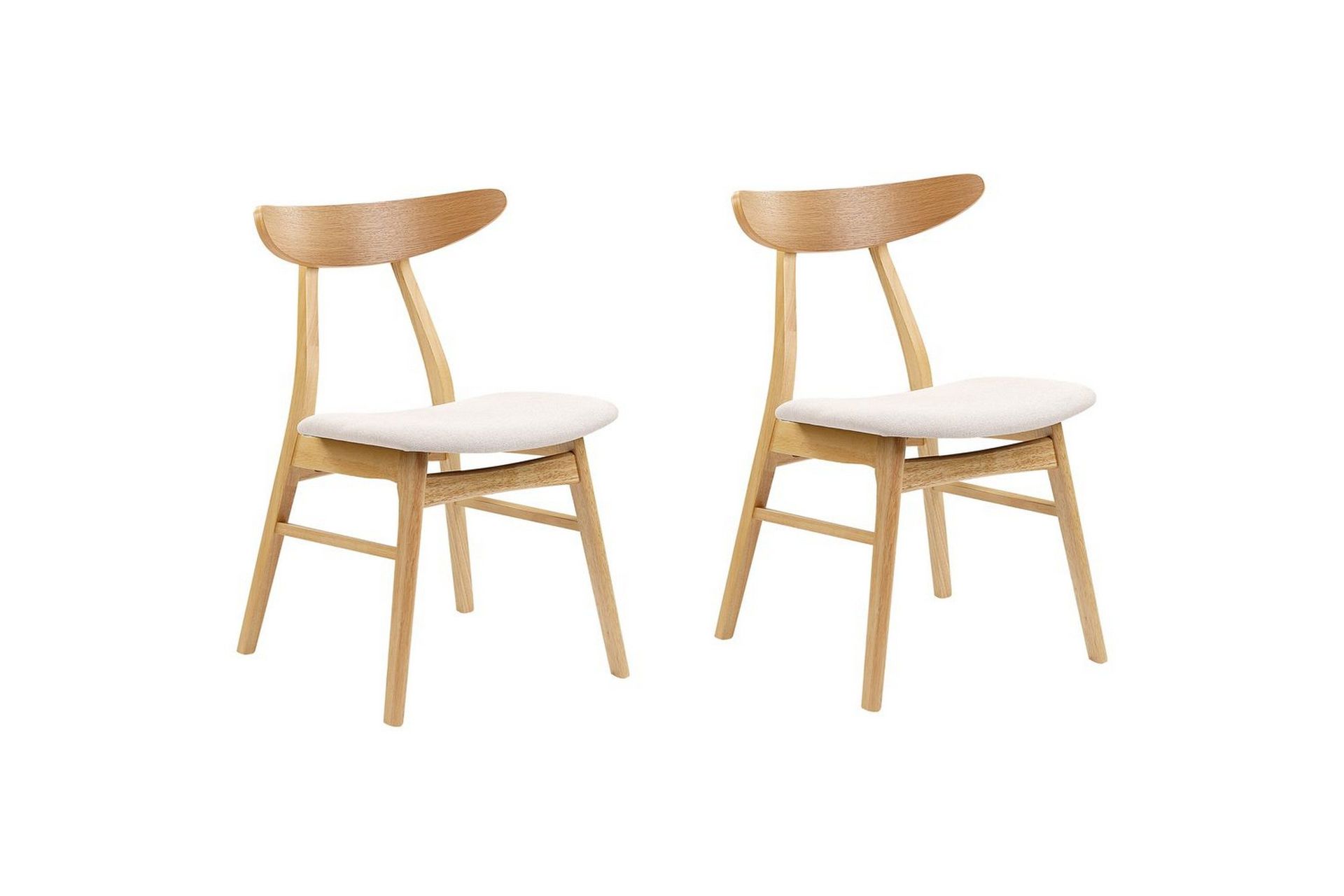 Matsalsstol Beliani Lynn set om 2 Ljus Trä-Beige Ljusbeige -