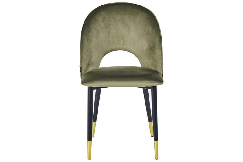 Matsalsstol Beliani Magalia set om 2 Beige-Svart-Guld Olive green - Møbler - Stoler & lenestoler - Spisestuestoler & kjøkkenstoler