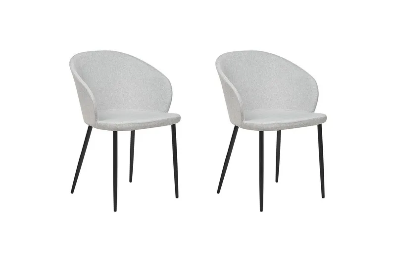 Matsalsstol Beliani Mason set om 2 Beige-Svart Light grey, undefined