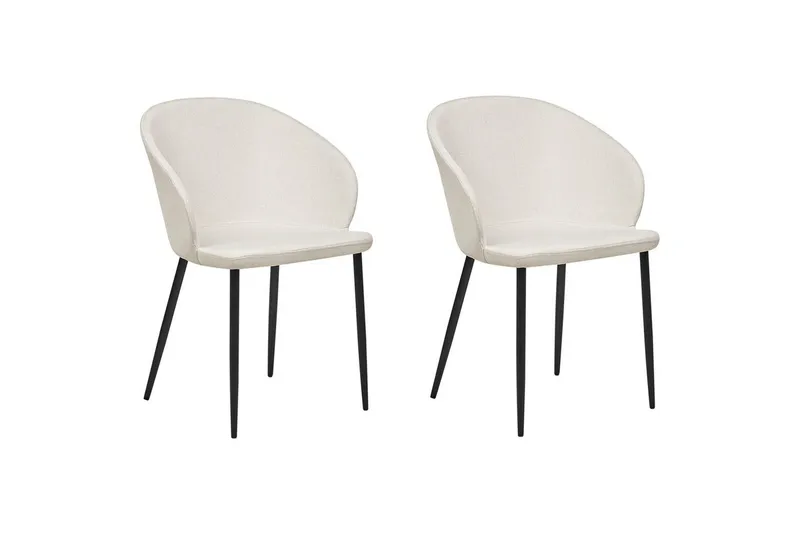 Matsalsstol Beliani Mason set om 2 Beige-Svart Ljusbeige - Møbler - Stoler & lenestoler - Spisestuestoler & kjøkkenstoler