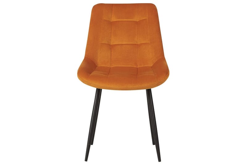 Matsalsstol Beliani Melrose set om 2 Beige-Svart Orange - Møbler - Stoler & lenestoler - Spisestuestoler & kjøkkenstoler