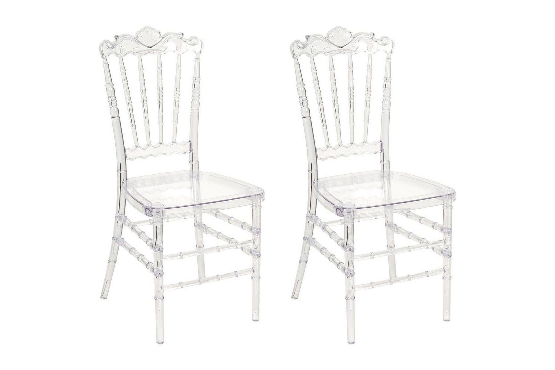 Matsalsstol Beliani Mendon set om 2 Transparent -