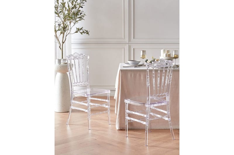 Matsalsstol Beliani Mendon set om 2 Transparent - Møbler - Stoler & lenestoler - Spisestuestoler & kjøkkenstoler