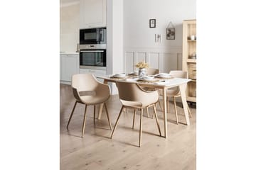 Matsalsstol Beliani Millers set om 4 Beige-Ljust Trä Beige - Møbler - Stoler & lenestoler - Spisestuestoler & kjøkkenstoler