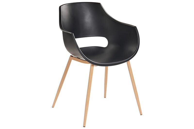Matsalsstol Beliani Millers set om 4 Beige-Ljust Trä Black - Møbler - Stoler & lenestoler - Spisestuestoler & kjøkkenstoler