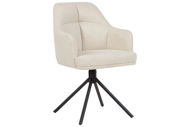 Matsalsstol Beliani Mira set om 2 Beige-Svart Beige - Møbler - Stoler & lenestoler - Spisestuestoler & kjøkkenstoler