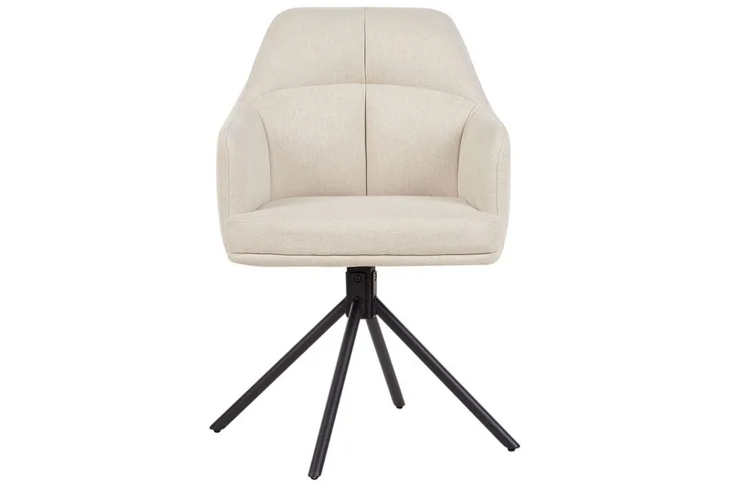 Matsalsstol Beliani Mira set om 2 Beige-Svart Beige - Møbler - Stoler & lenestoler - Spisestuestoler & kjøkkenstoler