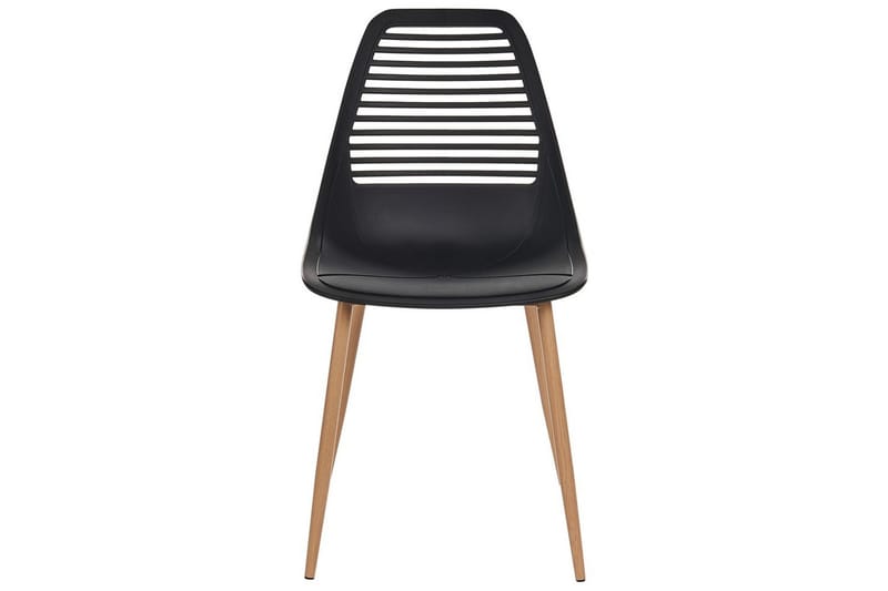 Matsalsstol Beliani Montello set om 4 Beige-Ljust Trä Black - Møbler - Stoler & lenestoler - Spisestuestoler & kjøkkenstoler