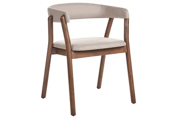 Matsalsstol Beliani Mylo set om 2 Beige-Mörkt Trä Beige - Møbler - Stoler & lenestoler - Spisestuestoler & kjøkkenstoler