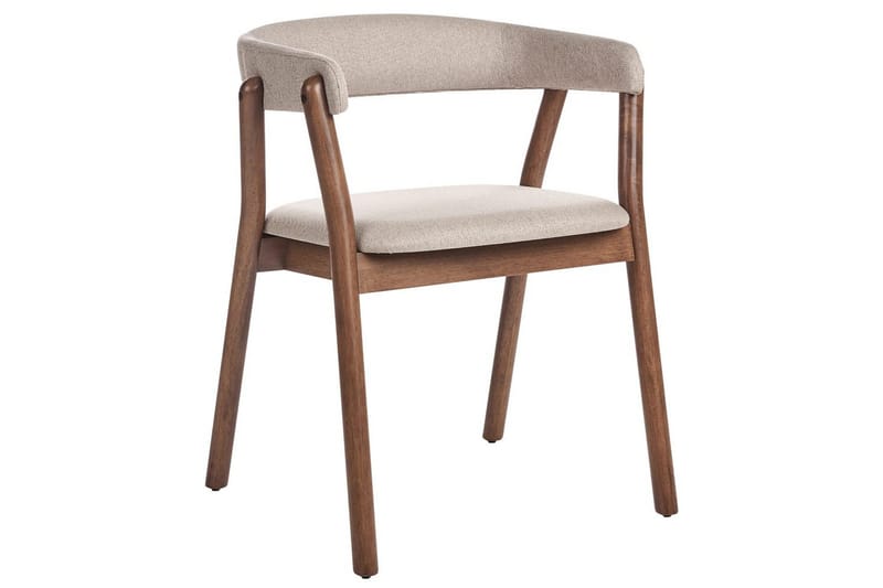 Matsalsstol Beliani Mylo set om 2 Beige-Mörkt Trä Beige - Møbler - Stoler & lenestoler - Spisestuestoler & kjøkkenstoler
