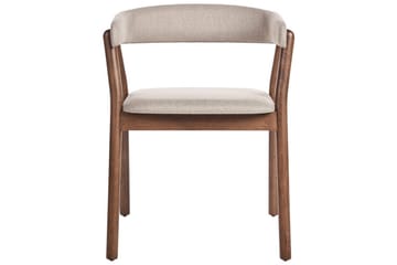 Matsalsstol Beliani Mylo set om 2 Beige-Mörkt Trä Beige - Møbler - Stoler & lenestoler - Spisestuestoler & kjøkkenstoler