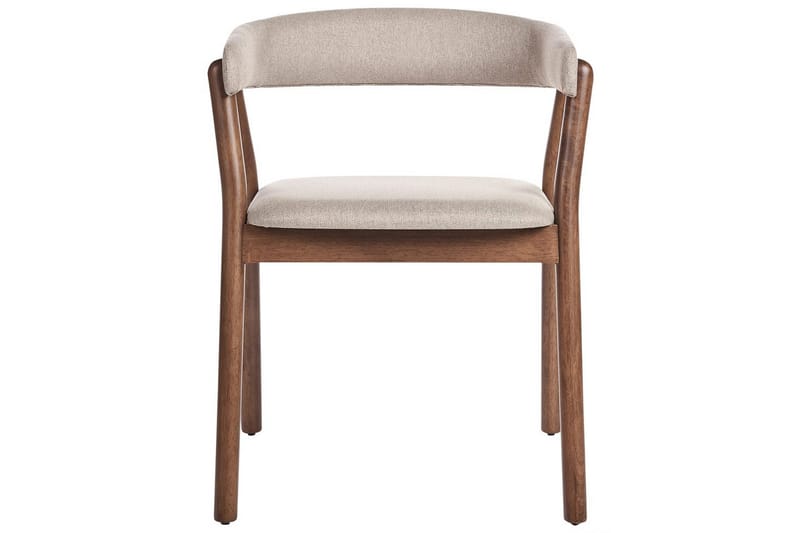 Matsalsstol Beliani Mylo set om 2 Beige-Mörkt Trä Beige - Møbler - Stoler & lenestoler - Spisestuestoler & kjøkkenstoler