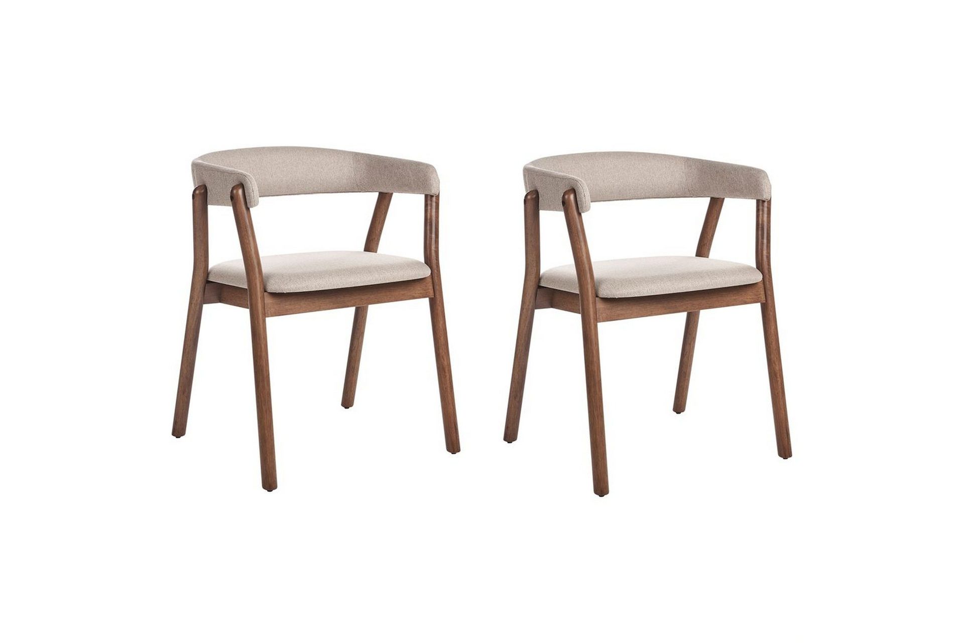Matsalsstol Beliani Mylo set om 2 Beige-Mörkt Trä Beige -
