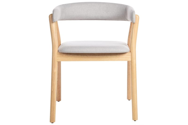 Matsalsstol Beliani Mylo set om 2 Beige-Mörkt Trä Light grey - Møbler - Stoler & lenestoler - Spisestuestoler & kjøkkenstoler