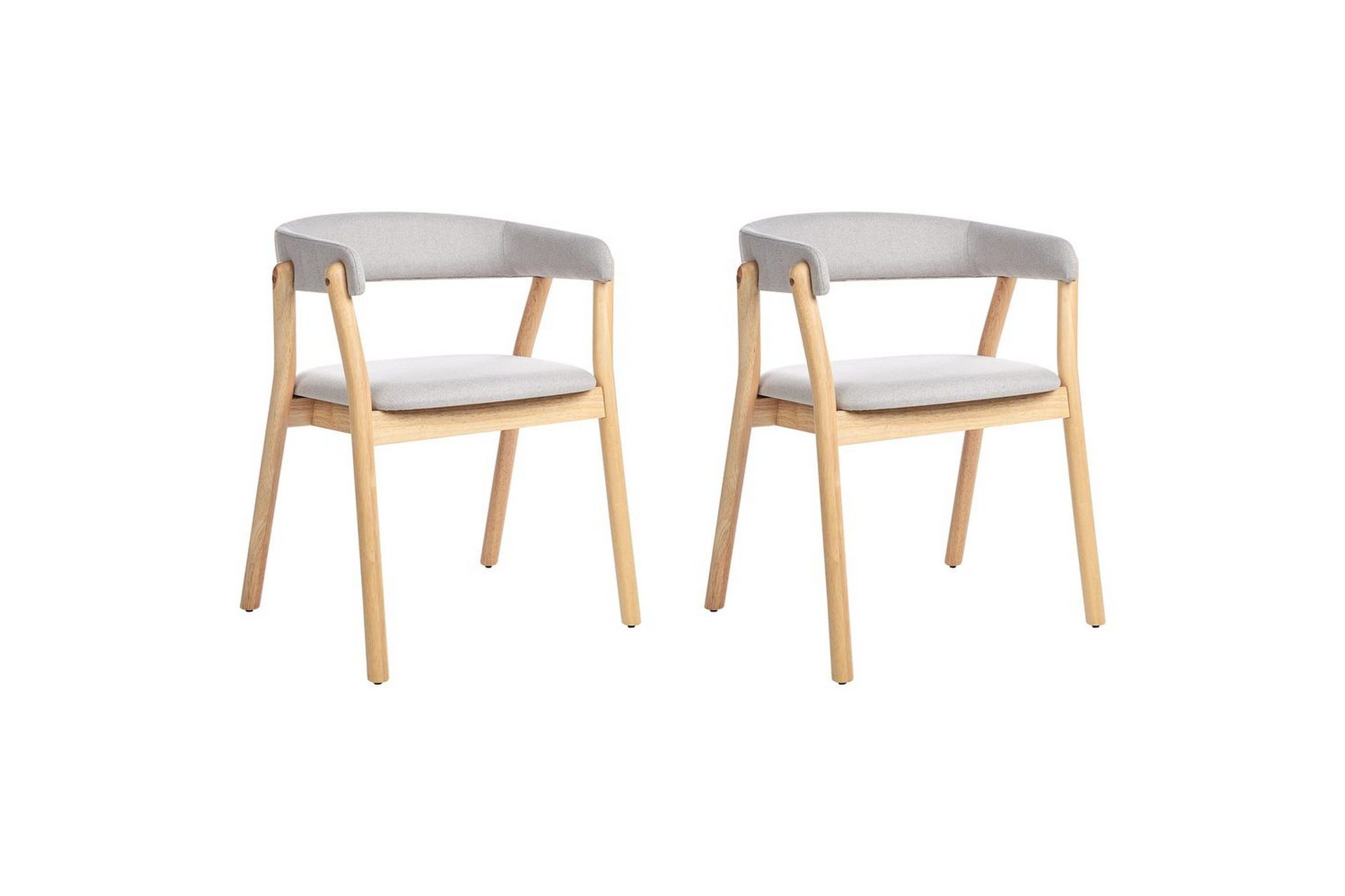 Matsalsstol Beliani Mylo set om 2 Beige-Mörkt Trä Light grey -
