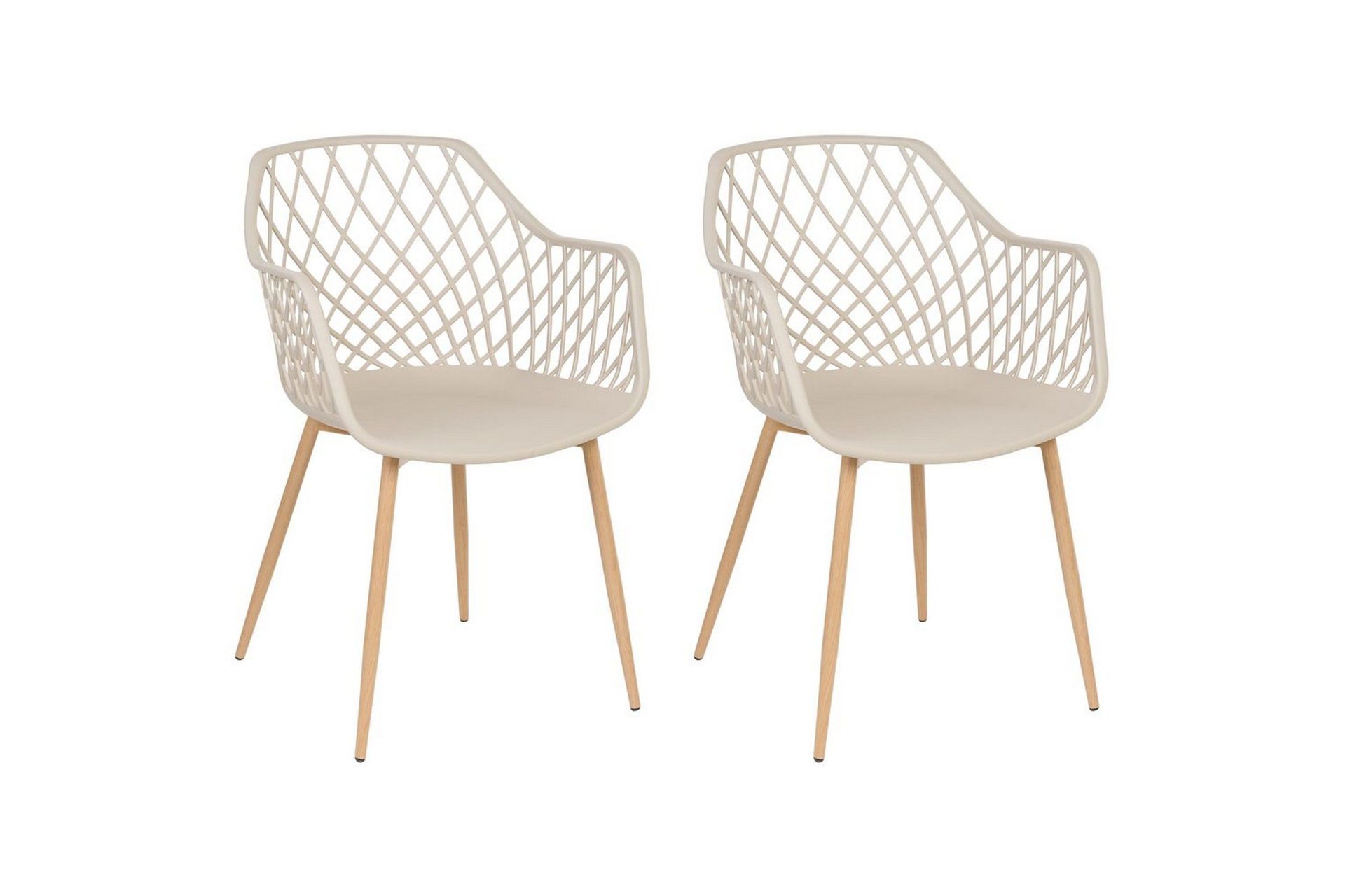 Matsalsstol Beliani Nashua set om 2 Beige -
