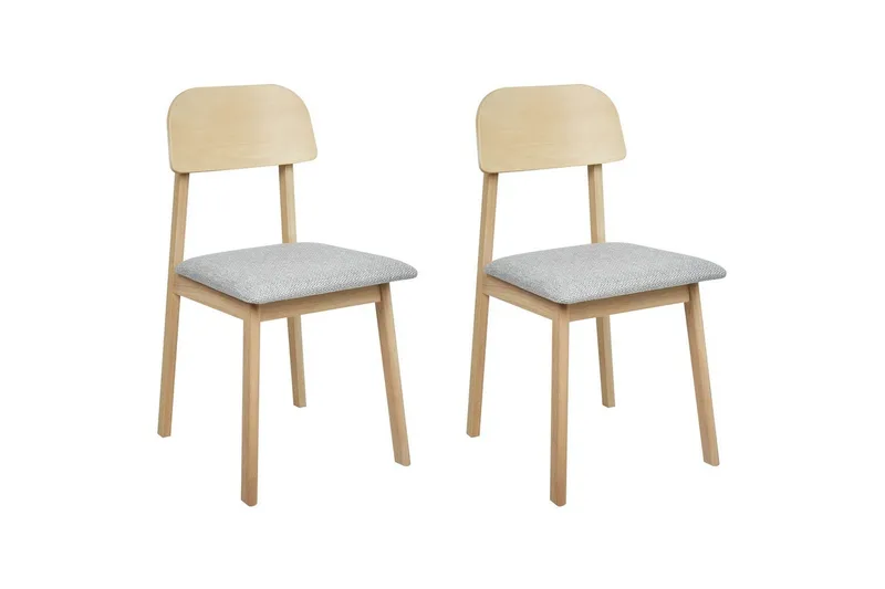 Matsalsstol Beliani Scandia set om 2 Ljus Trä-Beige Light grey, undefined