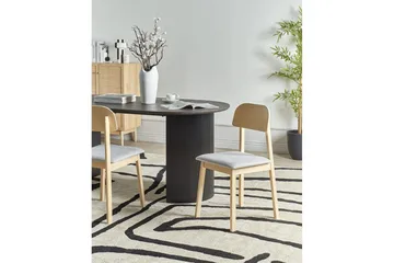 Matsalsstol Beliani Scandia set om 2 Ljus Trä-Beige Light grey - Møbler - Stoler & lenestoler - Spisestuestoler & kjøkkenstoler