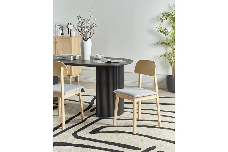 Matsalsstol Beliani Scandia set om 2 Ljus Trä-Beige Light grey - Møbler - Stoler & lenestoler - Spisestuestoler & kjøkkenstoler