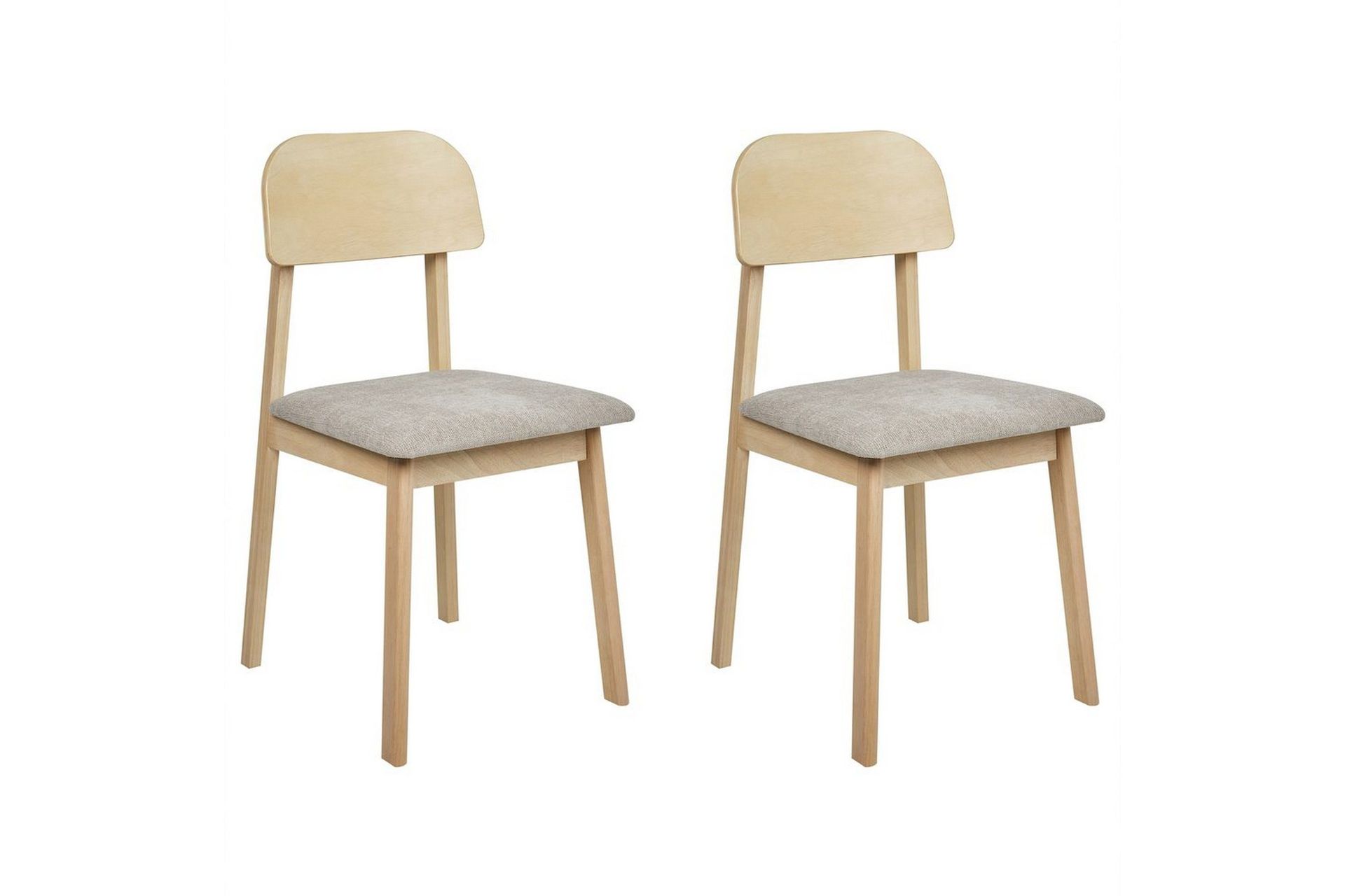 Matsalsstol Beliani Scandia set om 2 Ljus Trä-Beige Taupe -