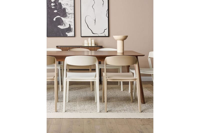 Matsalsstol Beliani Somers set om 2 Beige Beige - Møbler - Stoler & lenestoler - Spisestuestoler & kjøkkenstoler